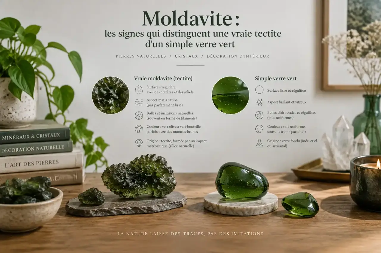 Moldavite : les signes qui distinguent une vraie tectite d’un simple verre vert