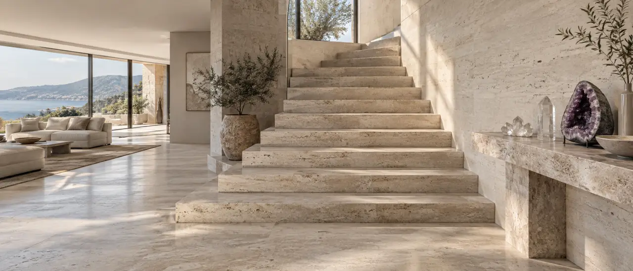 Escalier en pierres naturelles : choisir la pierre, l’épaisseur et la finition selon le projet